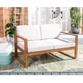 thumbnail image 2 of SAFAVIEH Emiko Outdoor Patio Loveseat Bench, Natural/Light Grey, 2 of 11