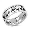 thumbnail image 1 of Elephant Animal Ring .925 Sterling Silver Band Jewelry Female Male Unisex Size 8, 1 of 4