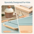 thumbnail image 2 of Robud Wooden Cooking Set - Pretend Play Toy Oven Kitchen Kit with Pizza and Cupcakes for Kids Age 3+, Blue, 2 of 9