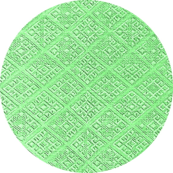 Ahgly Company Indoor Round Oriental Emerald Green Industrial Area Rugs, 8' Round