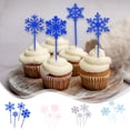 thumbnail image 1 of Xihbxyly Palitos de Cóctel con Forma de Copo de Nieve, Brochetas Decorativas de Fruta, Adornos para Tartas, Recuerdos de Fiesta de Navidad, Palillos para Bebidas Festivas, Juego de 40 Piezas, Azul Cl, 1 of 7