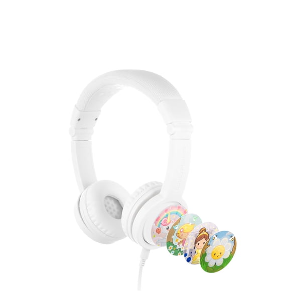 Audífonos Buddyphones Alámbricos Explore+ para niños con control de audio seguro color Blanco