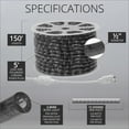 thumbnail image 3 of 150 ft. Green/Red LED Rope Light Spool Indoor-Outdoor Tube Light Kit, 120V, 1/2 Inch, 2-Wire, 3 of 6