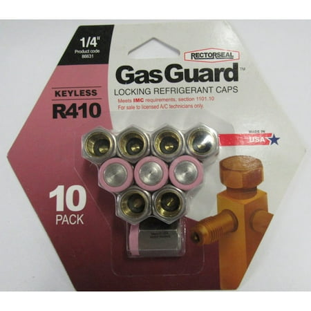 RectorSeal Gas Guard Keyless Locking Refrigerant Caps 1/4