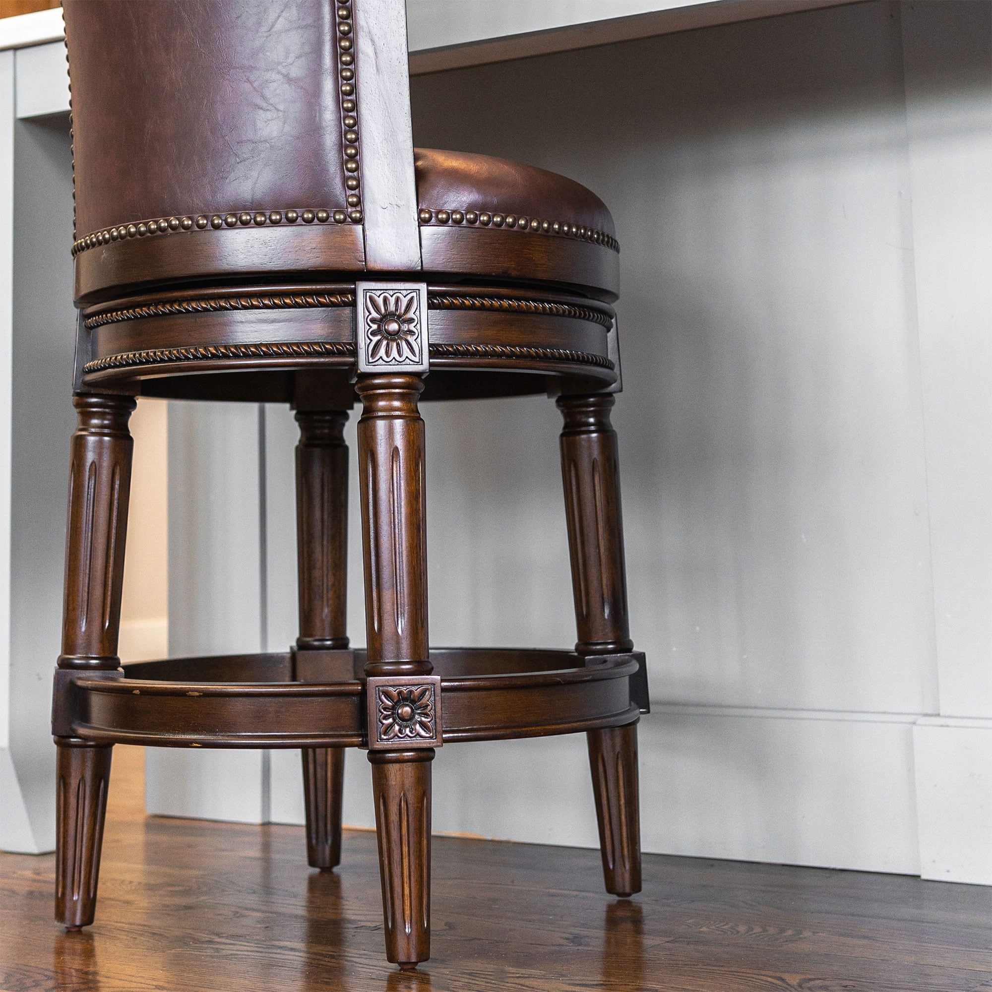 Maven Lane Pullman Bar Stool Dark Walnut Finish w Singapore Ubuy