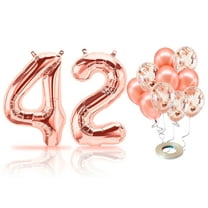 PARIS PRODUCTS - 42nd Birthday Rose Gold Balloons & Number 42 Mylar Balloon, 42nd Birthday Party Decor, 42nd Birthday Decorations for Women, 42nd Birthday Decorations Women 42