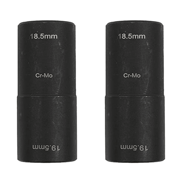 Juego de 2 llaves de vaso para quitar tuercas, herramienta para daños, llave de vaso larga y profunda, de 18,5 x 19,5 mm