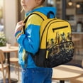 thumbnail image 2 of Uorisanigo Yellow Truck Print Kids Backpack for Boys Outdoor Travel Large Capacity Elementary School Bag Lightweight Casual Daypack for Camping, 2 of 7