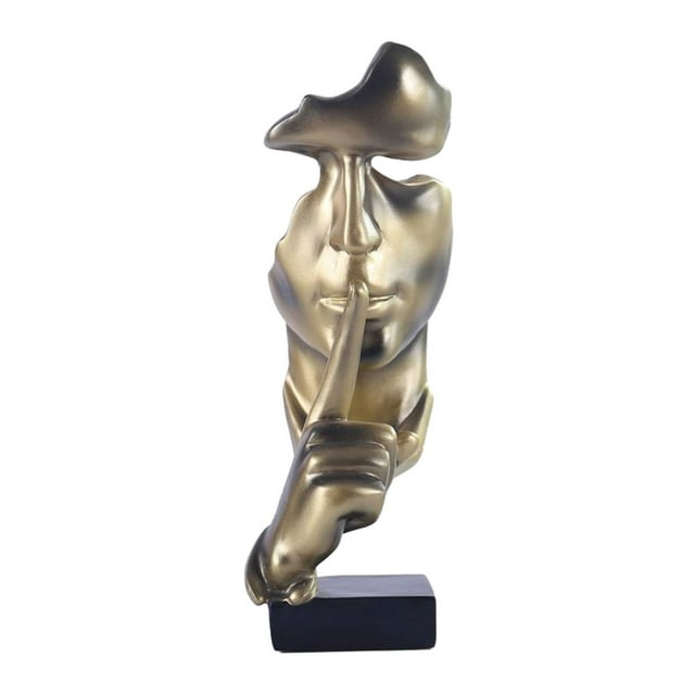 mmirethe Elegant Decoration Silence Is Gold Abstract Sculptures For Home Suitable coppery