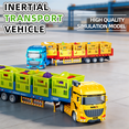 thumbnail image 3 of Food Transport Truck and Trailer Toy for Kids, Transport Car with Cargo Box and Pretend Play Vegetable for Boys Girls Age 3-8 Birthday Gifts, 3 of 6