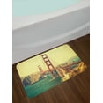 thumbnail image 2 of Vintage Bath Mat, Old Film Featured Golden Gate Bridge Suspension Urban Path Construction Scenery, Non-Slip Plush Mat Bathroom Kitchen Laundry Room Decor, 29.5 X 17.5 Inches, Blue Brown, Ambesonne, 2 of 2