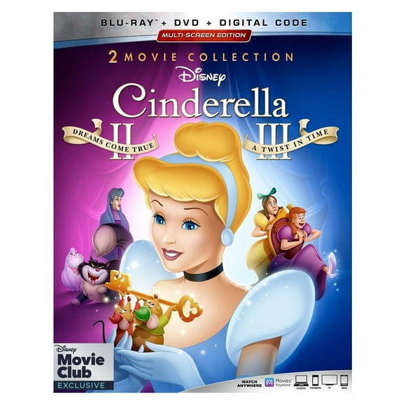Cinderella II: Dreams Come True and Cinderella III: A Twist in Time (Blu-ray DVD Digital Code)