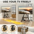 thumbnail image 3 of RTVR Rolling TV Stand for 43-80" Screens, Portable Mobile TV Stand on Wheels with Enhanced Triangular Design Storage Shelves up to 150 lbs, Brown, 3 of 8