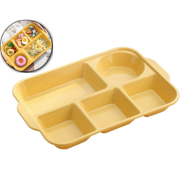 Dvruxg Assiettes Divisées Grandes de 12,7 Pouces Incassables en Paille de Blé Vaisselle Plateaux-Repas Légers Réutilisables en Plastique Compartiment Micro-Ondes Lave-Vaisselle Sécuritaires Assiettes Séparatrices
