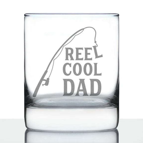 Bevvee Whiskey Rocks Glass 10.25 oz Reel Cool Dad Father's Day Gifts Glassware & Drinkware