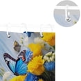 thumbnail image 5 of FREEAMG Blue and Yellow Flowers Shower Curtain for Bathroom, Decorative Bath Bathroom Accessories with 12 Pack Hooks for Home Hotels, 60 X 72 in, 5 of 6