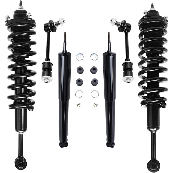 Detroit Axle - 6pc Struts Shocks Kit for 2003-2018 Toyota 4Runner 2007-2014 FJ Cruiser Complete 2 Front Struts with Coil Spring Rear 2 Shock Absorbers 2 Sway Bars Replacement