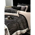thumbnail image 4 of Nvzi Juego de sábanas, juego de sábanas y fundas de almohada, juego de cama individual, ropa de cama de hotel, decoración del hogar (negro), 4 of 5