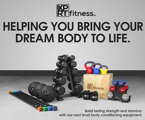 XPRT Fitness Rubber Coated Hex Dumbbells With Chrome and Textured Handle - 25 lb Single