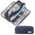 thumbnail image 1 of Large Pencil Case Big Capacity 3 Compartments Canvas Pencil Pouch For Students, 1 of 5