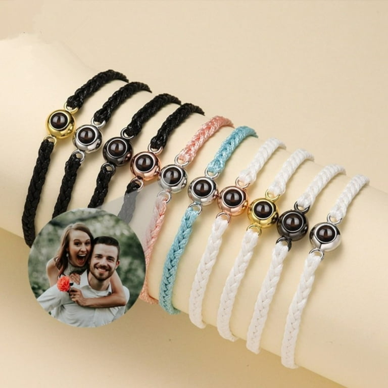 Gold Bracelets for Women Custom Bracelets with Picture Inside Picture Bracelet Personalized Photo Women s Identification Bracelets Memorial Gifts for Loved One Gold Bangles Clean Girl Aesthetic Walmar...