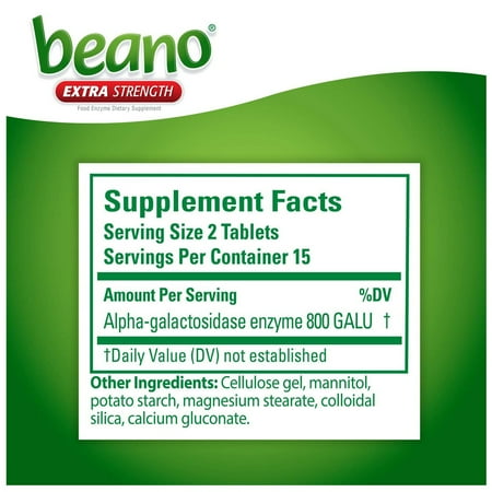 Beano Digestive Enzyme, Gas Prevention & Digestive Enzyme Supplement, 30 Count