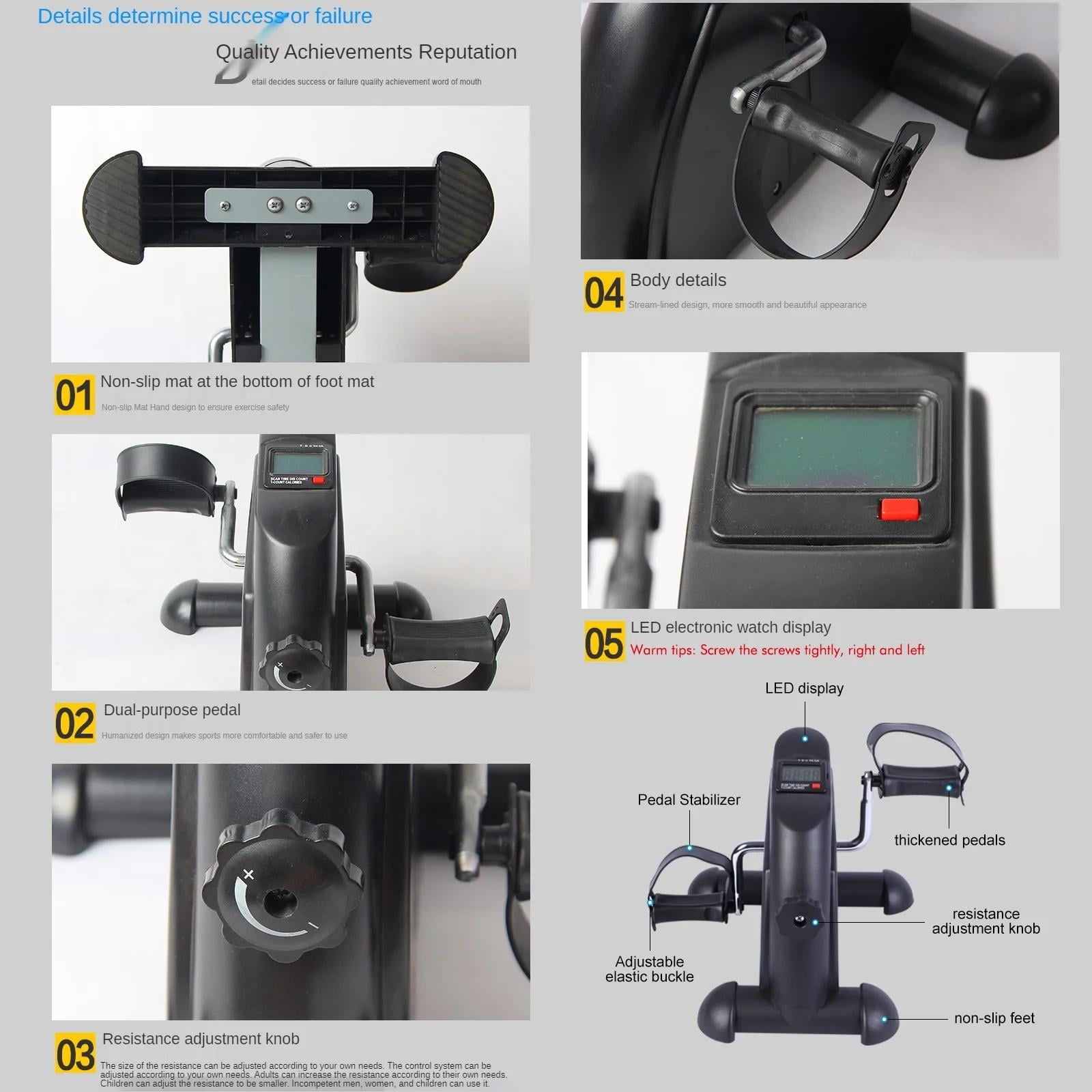 BAOKALER Desk Bike Pedal Exerciser, Mini Exercise Bike