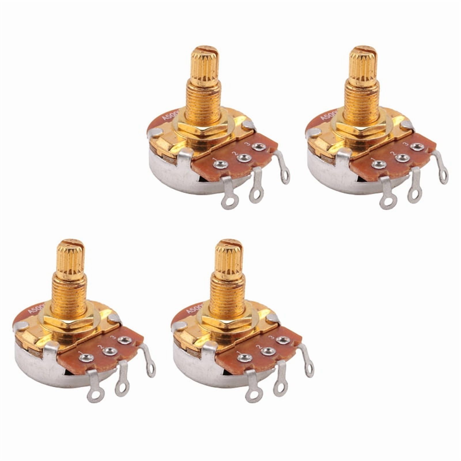 Shaft Full Metric Sized Control Pots A500K Audio Taper Potentiometers Pot for Electric Guitar (Set of 24)