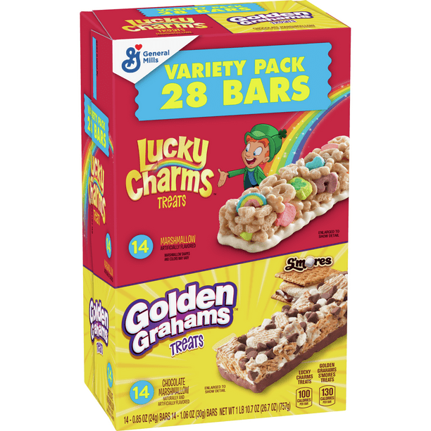 Lucky Charms and Golden Grahams, Treat Bar Variety Pack, 28 Bars