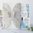 thumbnail image 5 of 20 Set Butterfly Invitation Cards (Silver Glitter), 5 of 5