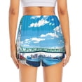 thumbnail image 2 of Lsque Urban Riverside Clock Tower Printed Women's Running Shorts with Liner Pockets,Elastic Quick Dry Workout Athletic Gym Yoga Shorts,Womens High Waist Shorts-Large, 2 of 9
