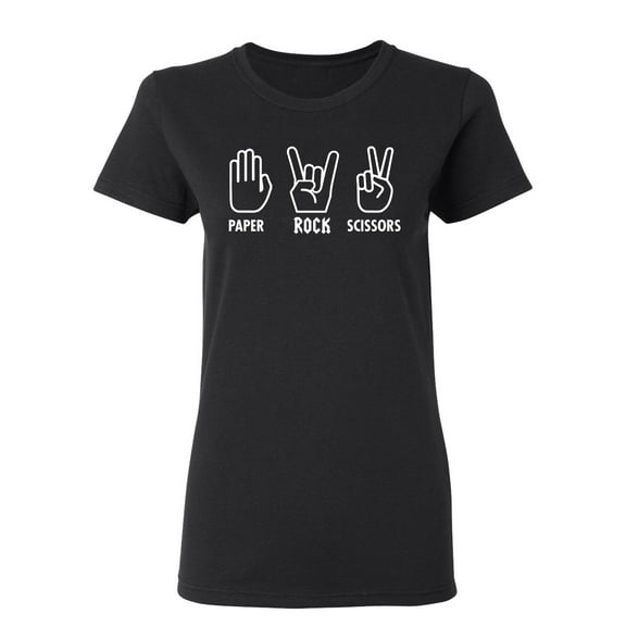 Paper Rock Scissors Sign Language Sarcastic Novelty Gift Idea Adult Humor Funny Women's Casual Tees