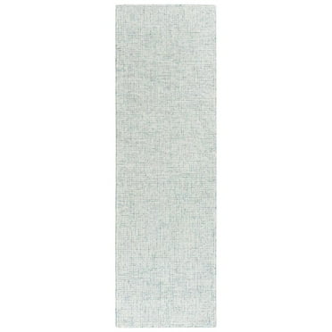 Alora Decor London 2'6" x 10' Solid Blue/Gray/Rust/Blue Hand-Tufted Area Rug