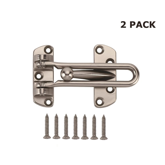 Hyper Tough 4 in. Door Security Guard, Satin Nickel, 2 Pack
