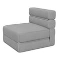 thumbnail image 2 of Single Folding Sofa Bed Convertible Sleeper Chair with Upgraded Pillow,Folding Sofa Bed Foam Filling Couch with Pillow Modern Comfortable Sleeper Couch Linen Fabric, Memory Foam Sleepers Portable, 2 of 7