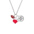thumbnail image 2 of Delight Jewelry Silvertone Small Translucent Red Lips - Red Heart Nurse Strong Zoe Necklace, 2 of 4