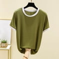 thumbnail image 2 of QSAWXQZ Women's Pajama Top Crew Neck Short Sleeve Stretchy Tee Lightweight Soft Sleepwear Lounge Shirt L, 2 of 5