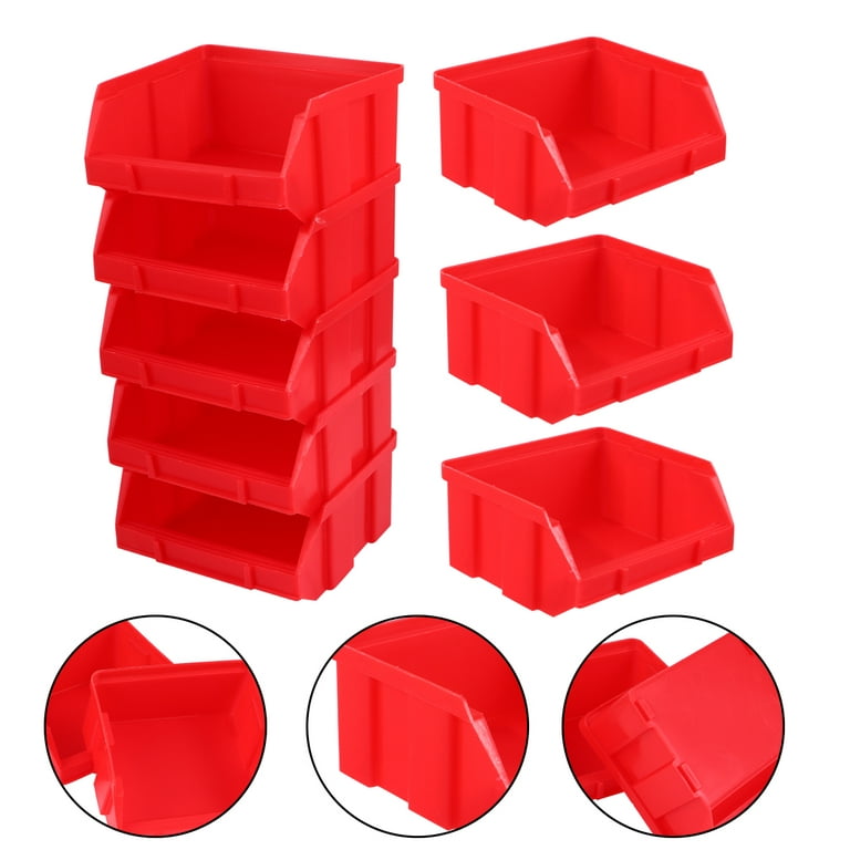 Etereauty Storage Bins Garage Tool Stackable Organizer Containers Plastic  Box Rack Stacking Small Parts Hanging Pegboard Workshop