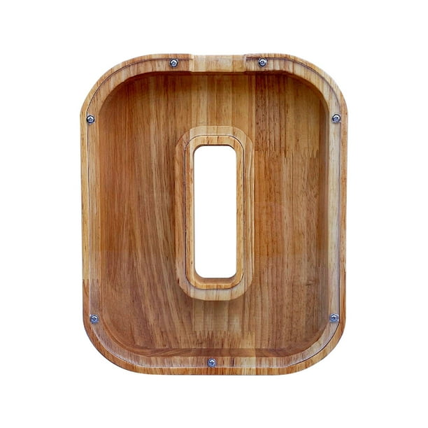 Tarro de Ahorros de Carta Inglesa de Madera,Banco de Monedas de Vidrio Transparente con Frente Visible,Caja de Dinero para Regalo de Navidad de Cumpleaños