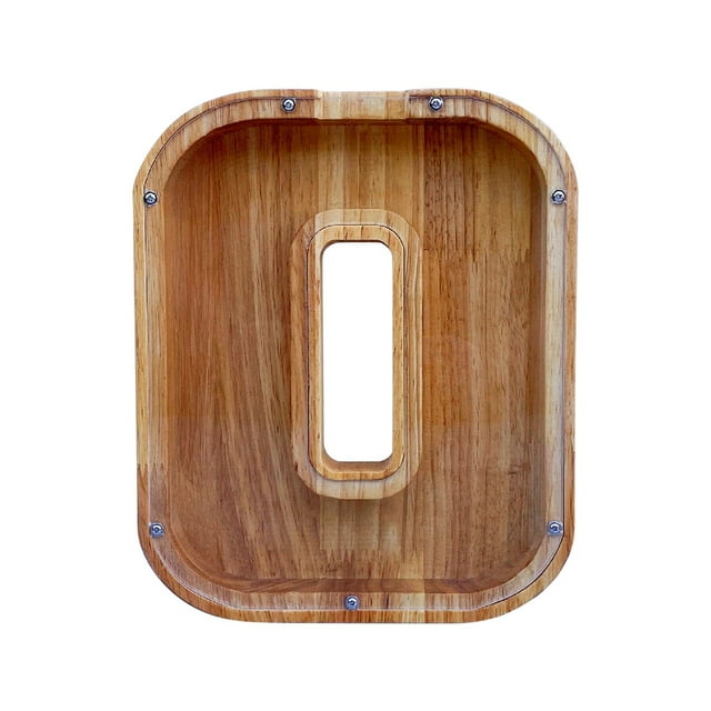 Boîte d'Épargne en Bois avec Lettres Anglaises, Boîte d'Épargne en Verre Transparent