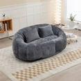 thumbnail image 2 of Bean Bag Chair, Lazy Sofa Chair with Pillows and Armrests, Durable Comfort Lounger High Back Bean Bag Chair Couch for Adults Kids Bedroom Living Room Playroom, Gray, 2 of 7