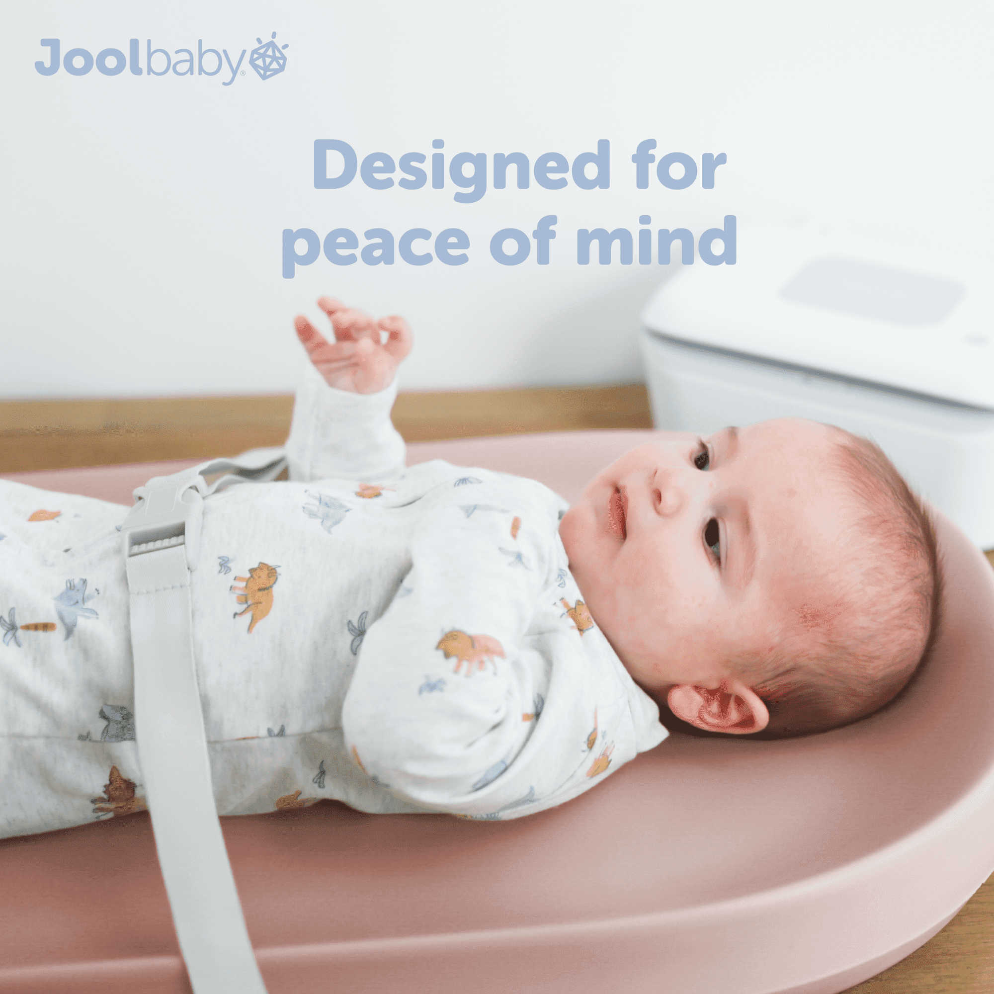 Jool Baby Waterproof Baby Changing Pad - Easy to Clean, Lightweight & Portable - Large Foam Cushion for Comfort (Rose)
