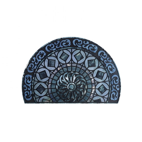 RLESO Half Circle Rug Front Door Mat Outside Entrance Moon Welcome for Entry Home Decor