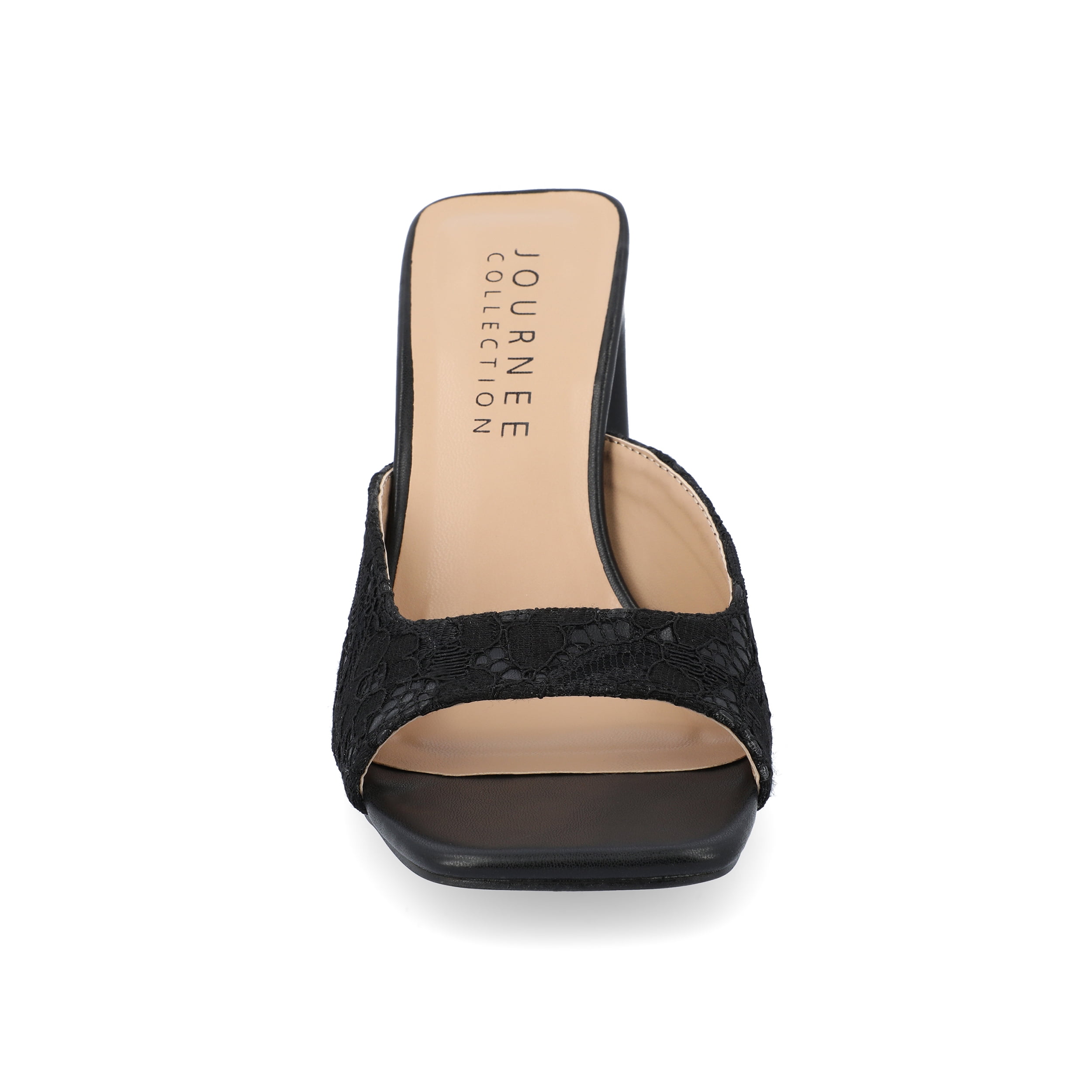 Journee Womens Daivia Covered Block Heel Slip On Sandals