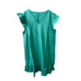 thumbnail image 4 of Women's Summer Casual Dress V Neck Flutter Sleeve Ruffle Hem Comfortable Breathable Flowy Party Everyday Wear Stylish Lightweight Dress Womens Casual Trendy Midi Dresses, 4 of 4