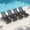 Black, variant on 2-Pack HDPE Adjustable Patio Chaise Lounge with Wheels, Teak