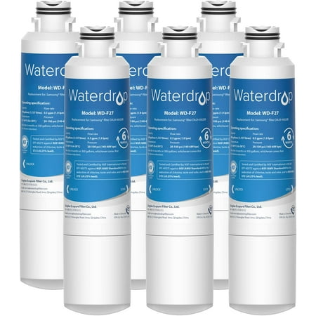 Waterdrop DA29-00020B Refrigerator Water Filter, Replacement for Samsung DA29-00020B, HAF-CIN/EXP (Packaging may be varied) 6 PACK