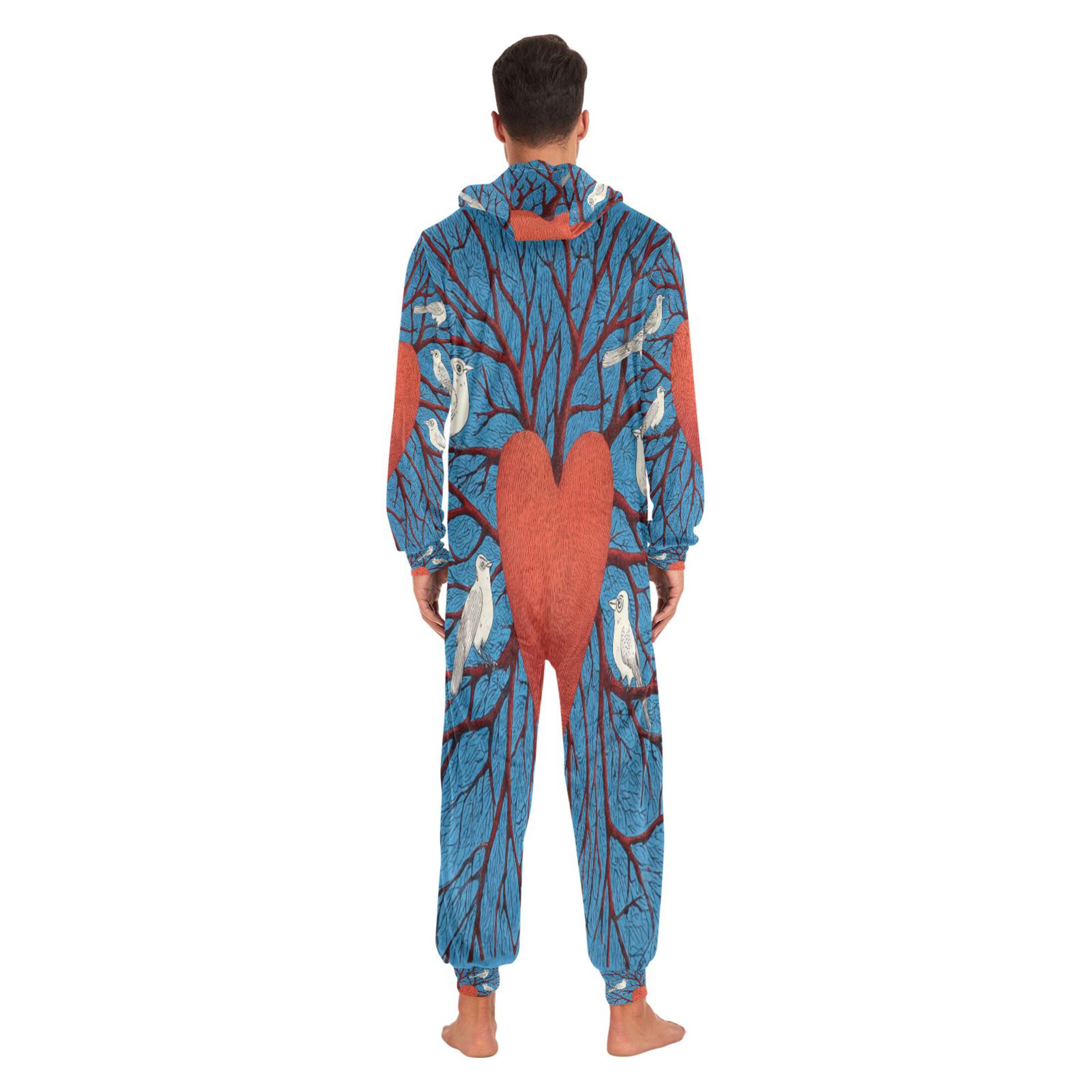IAUYY Unisex Adult Onesie Pajamas Ultra-Soft Crystal-Soft Fabric, Halloween Adult Onesie Pajamas Adults,With a Zipper Plus Size Onesie Pajamas, Branches Sprout Thickly All Around