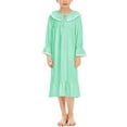 thumbnail image 7 of AJTQTH Casual Sundress for Girls Kids Ruffles Round Neck Long Sleeve Comfort Gowns Cute Solid Color Lightweight Ruched Sleepwear Homewear Green 120, 7 of 7