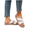 thumbnail image 5 of Caywon Women Flat Slide Sandals, Knotted Criss Cross Fabric, Woven Sole Vacation Dressy, Comfortable Ladies Shoes Sandalias Planas Mujer, 5 of 6